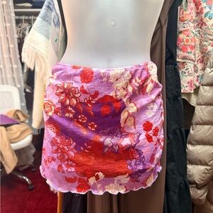 Princess Polly Floral Mini Skirt in Pink and Red